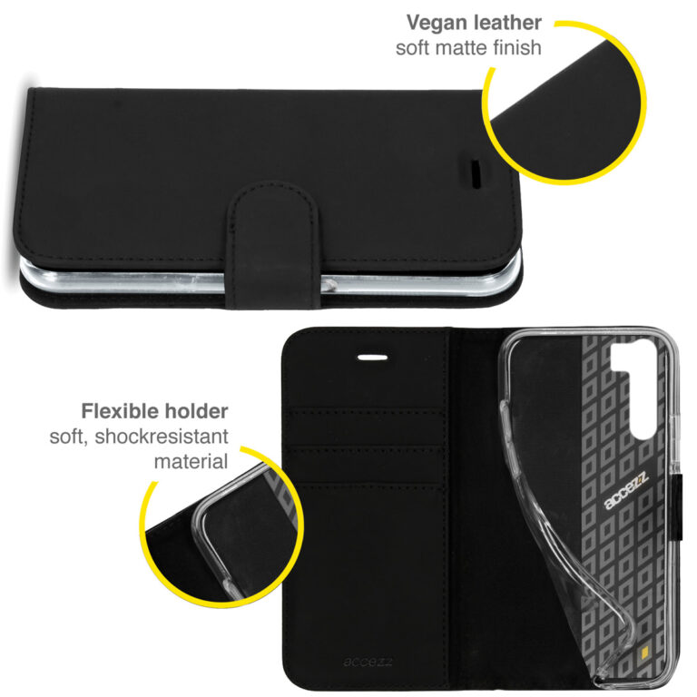 Accezz Wallet Softcase Bookcase Oppo Reno3 / A91 - Zwart - Afbeelding 2