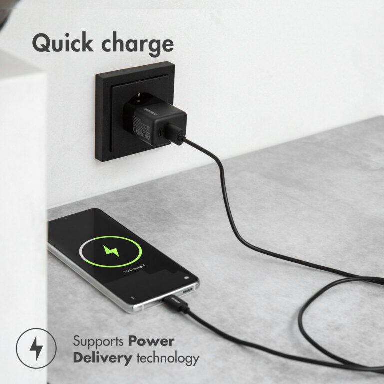 Accezz Wall Charger met USB-C naar USB kabel - Oplader - 20 Watt - 1 meter - Zwart - Afbeelding 7