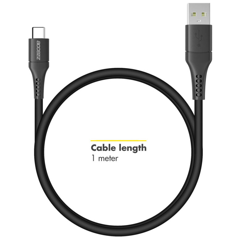 Accezz Wall Charger met USB-C naar USB kabel - Oplader - 20 Watt - 1 meter - Zwart - Afbeelding 5
