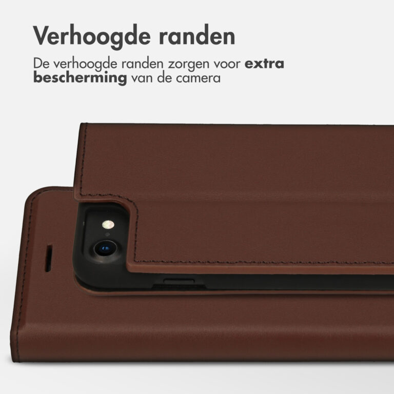 Accezz Premium Leather Slim Bookcase iPhone SE (2022 / 2020) / 8 / 7 / 6(s) - Bruin - Afbeelding 4