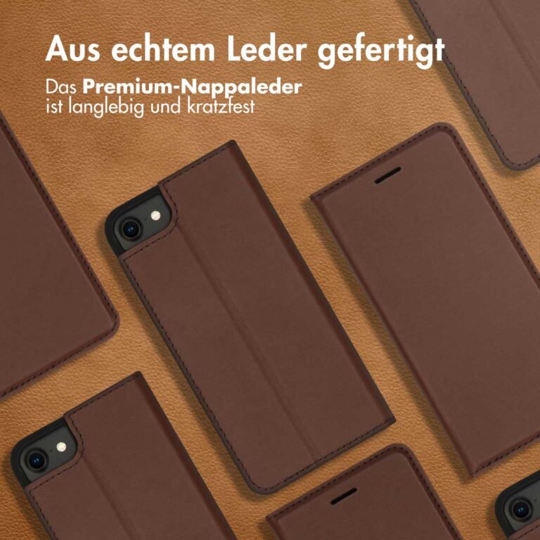 Accezz Premium Leather Slim Bookcase iPhone SE (2022 / 2020) / 8 / 7 / 6(s) - Bruin - Afbeelding 8