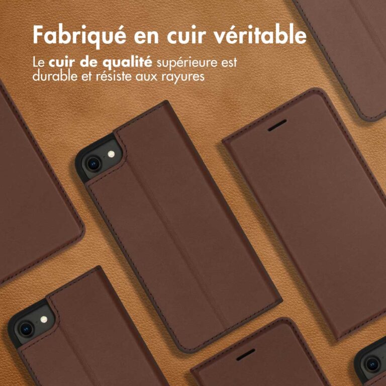 Accezz Premium Leather Slim Bookcase iPhone SE (2022 / 2020) / 8 / 7 / 6(s) - Bruin - Afbeelding 5