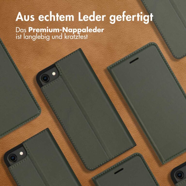 Accezz Premium Leather Slim Bookcase iPhone SE (2022 / 2020) / 8 / 7 / 6(s) - Groen - Afbeelding 8