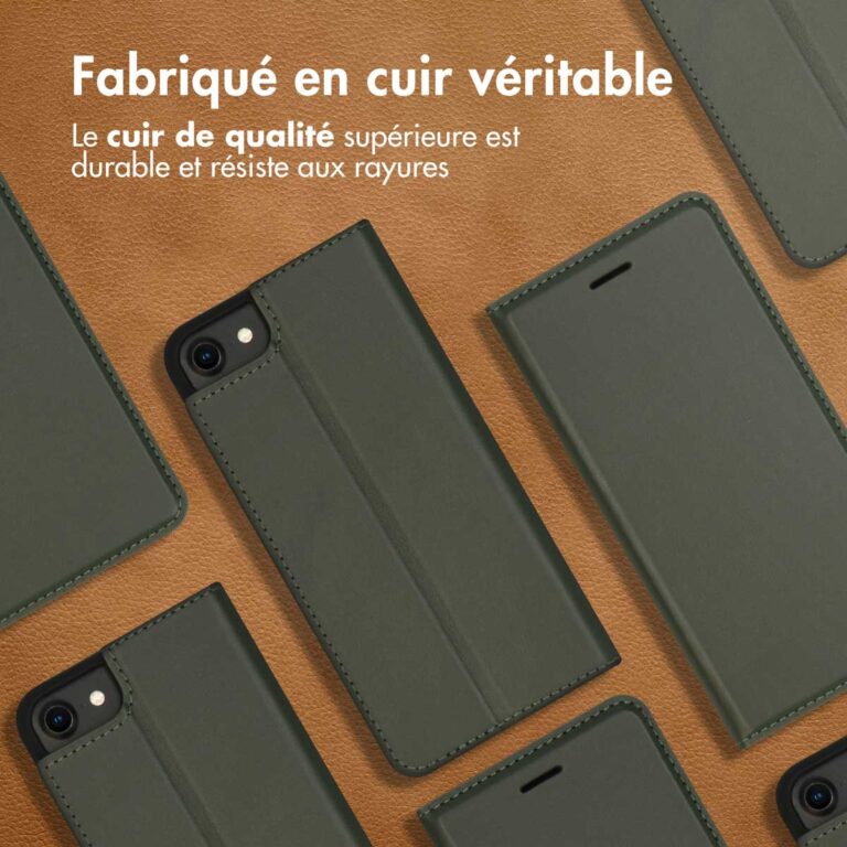 Accezz Premium Leather Slim Bookcase iPhone SE (2022 / 2020) / 8 / 7 / 6(s) - Groen - Afbeelding 5