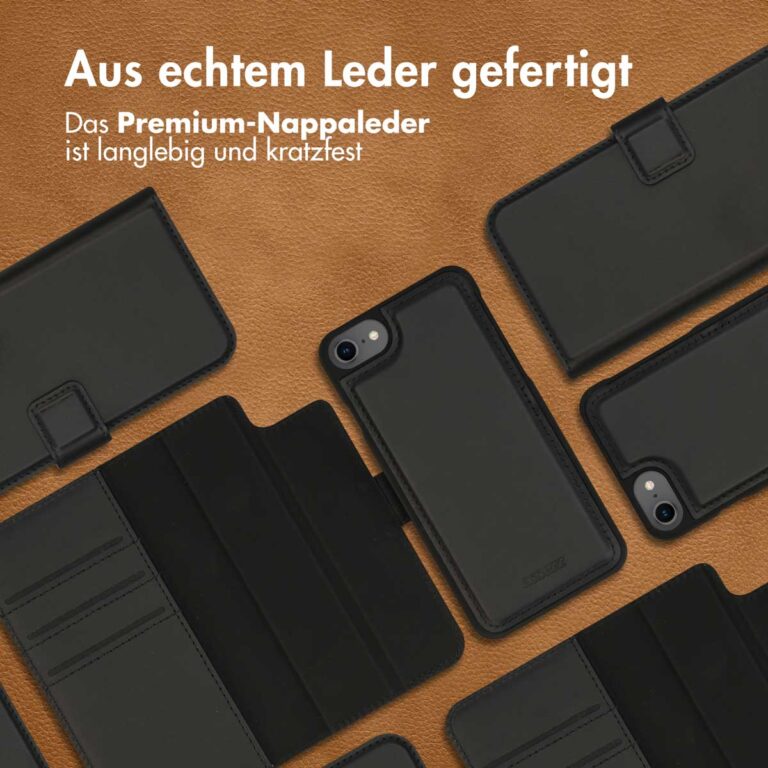 Accezz Premium Leather 2 in 1 Wallet Bookcase iPhone SE (2022 / 2020) / 8 / 7 / 6(s) - Zwart - Afbeelding 8