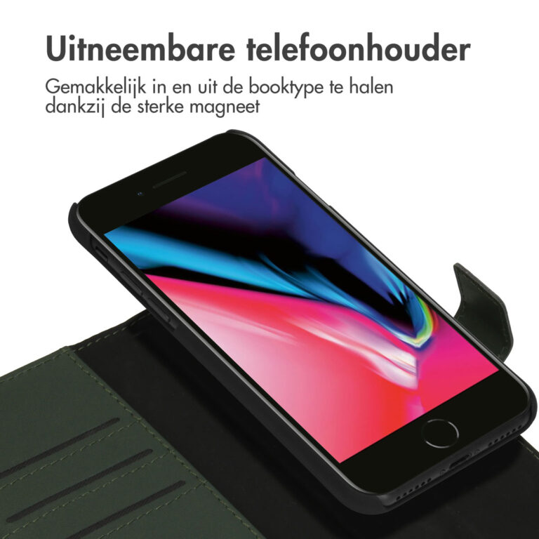 Accezz Premium Leather 2 in 1 Wallet Bookcase iPhone SE (2022 / 2020) / 8 / 7 / 6(s) - Groen - Afbeelding 4