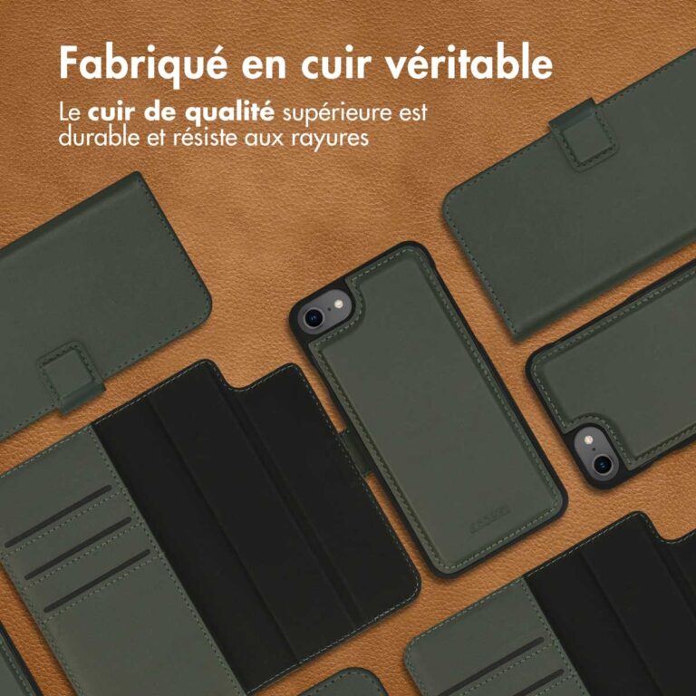 Accezz Premium Leather 2 in 1 Wallet Bookcase iPhone SE (2022 / 2020) / 8 / 7 / 6(s) - Groen - Afbeelding 5