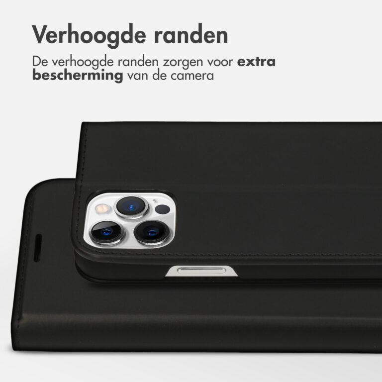 Accezz Premium Leather Slim Bookcase iPhone 12 (Pro) - Zwart - Afbeelding 8