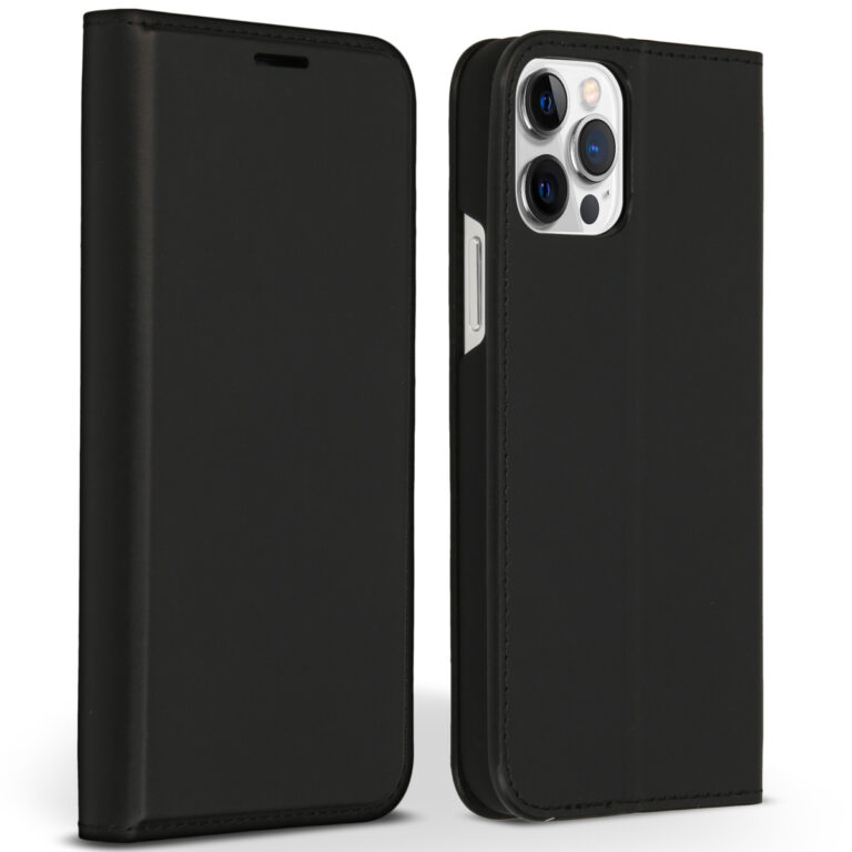 Accezz Premium Leather Slim Bookcase iPhone 12 (Pro) - Zwart - Afbeelding 5