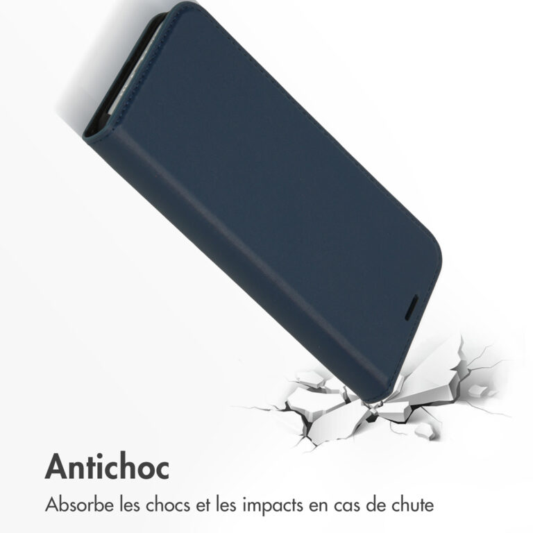 Accezz Premium Leather Slim Bookcase iPhone 12 (Pro) - Donkerblauw - Afbeelding 10
