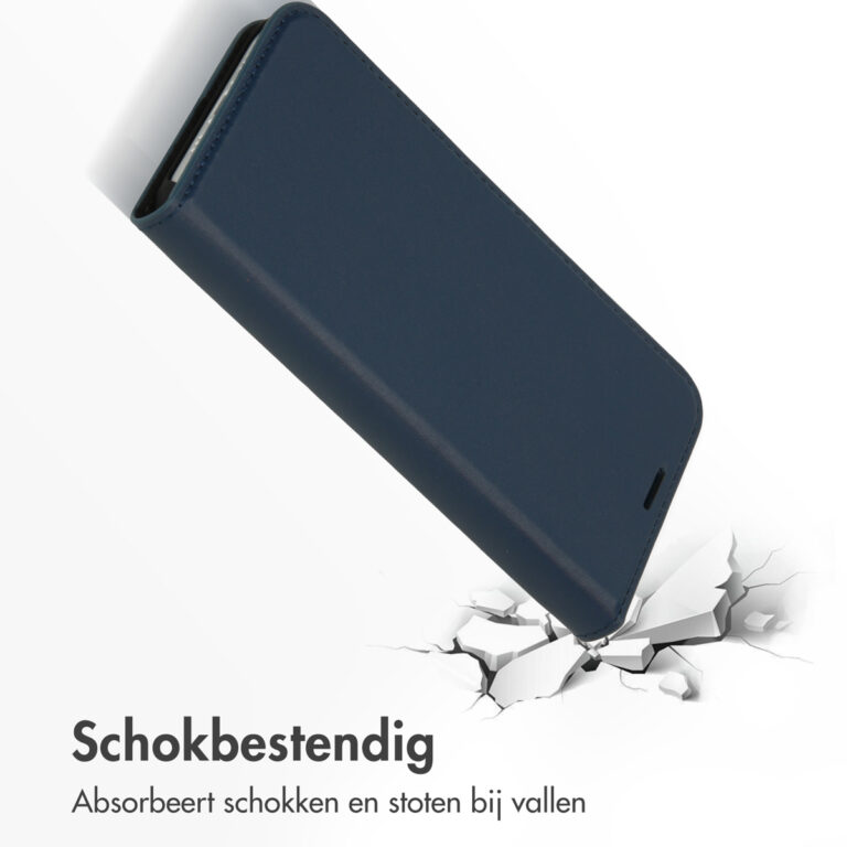 Accezz Premium Leather Slim Bookcase iPhone 12 (Pro) - Donkerblauw - Afbeelding 7