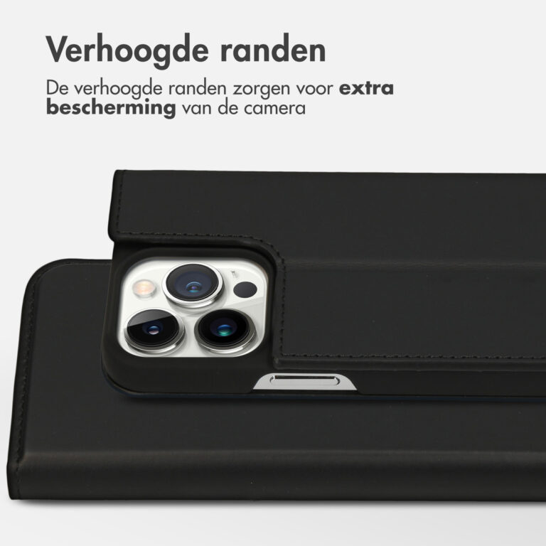 Accezz Premium Leather Slim Bookcase iPhone 13 Pro - Zwart - Afbeelding 8
