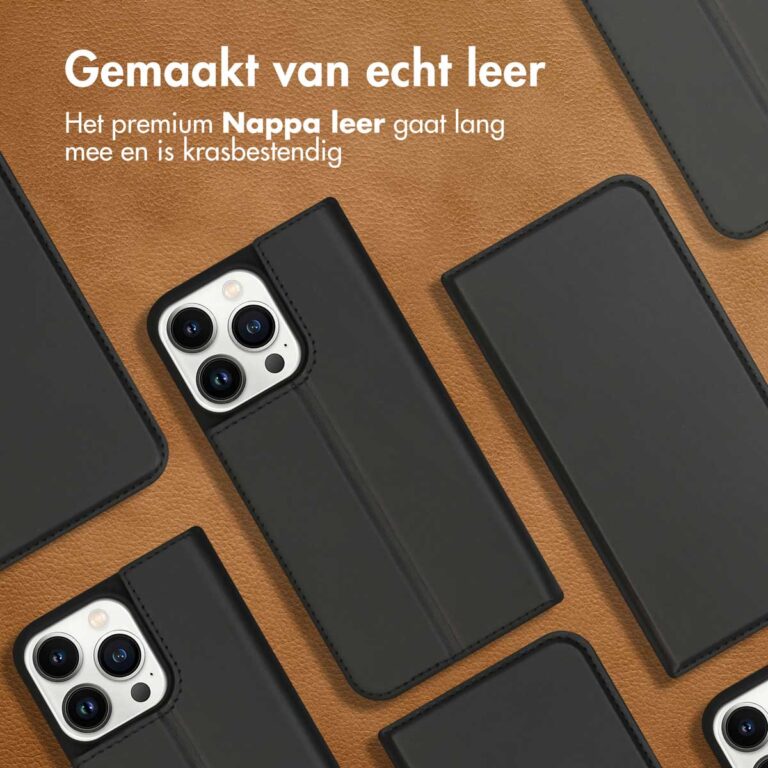 Accezz Premium Leather Slim Bookcase iPhone 13 Pro - Zwart - Afbeelding 6