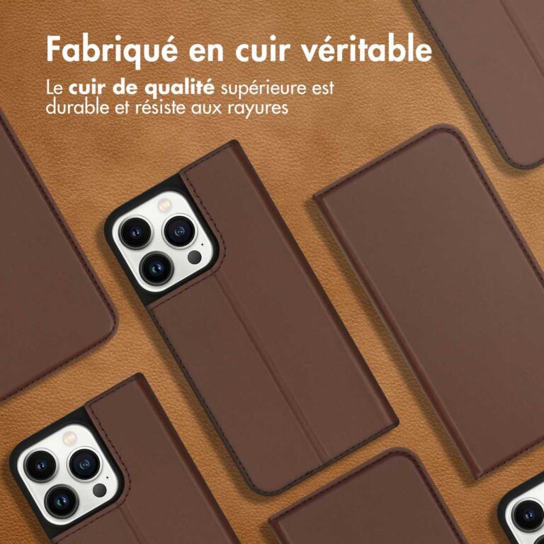 Accezz Premium Leather Slim Bookcase iPhone 13 Pro - Bruin - Afbeelding 9