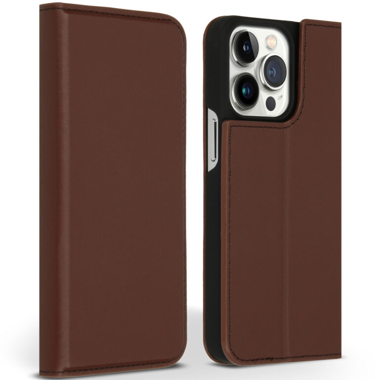 Accezz Premium Leather Slim Bookcase iPhone 13 Pro - Bruin - Afbeelding 5