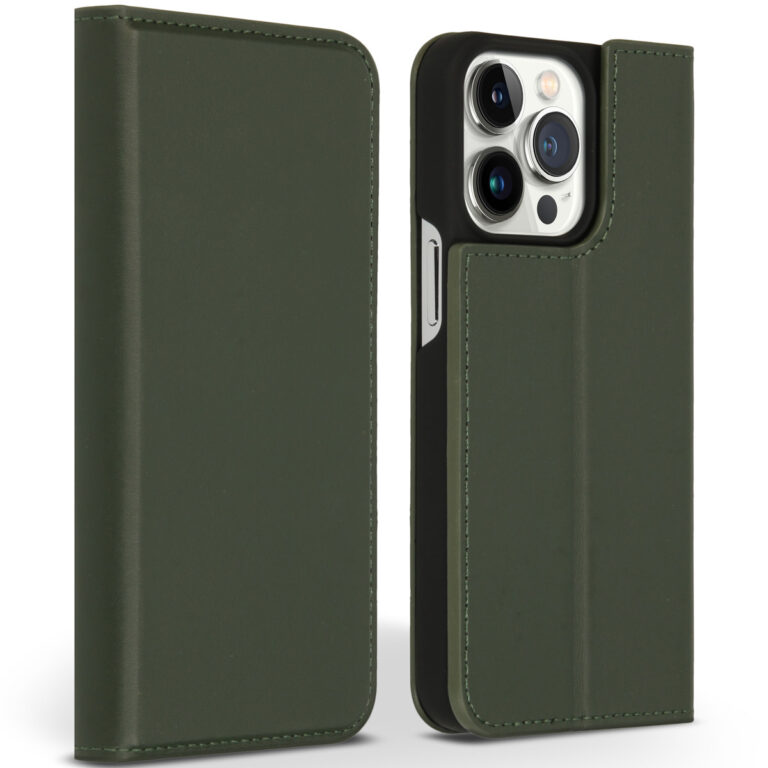 Accezz Premium Leather Slim Bookcase iPhone 13 Pro - Groen - Afbeelding 5