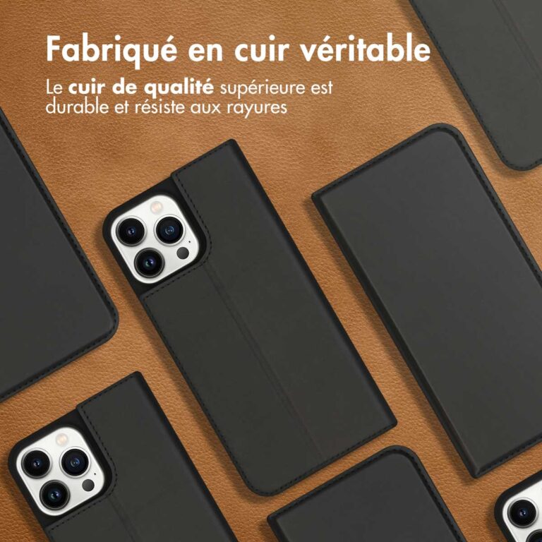 Accezz Premium Leather Slim Bookcase iPhone 13 Pro Max - Zwart - Afbeelding 9