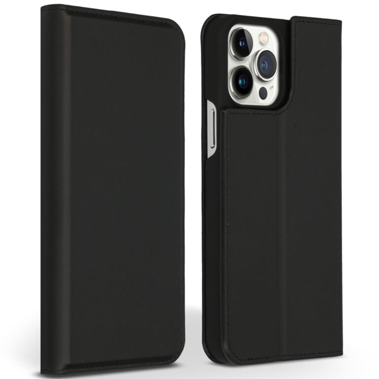 Accezz Premium Leather Slim Bookcase iPhone 13 Pro Max - Zwart - Afbeelding 5