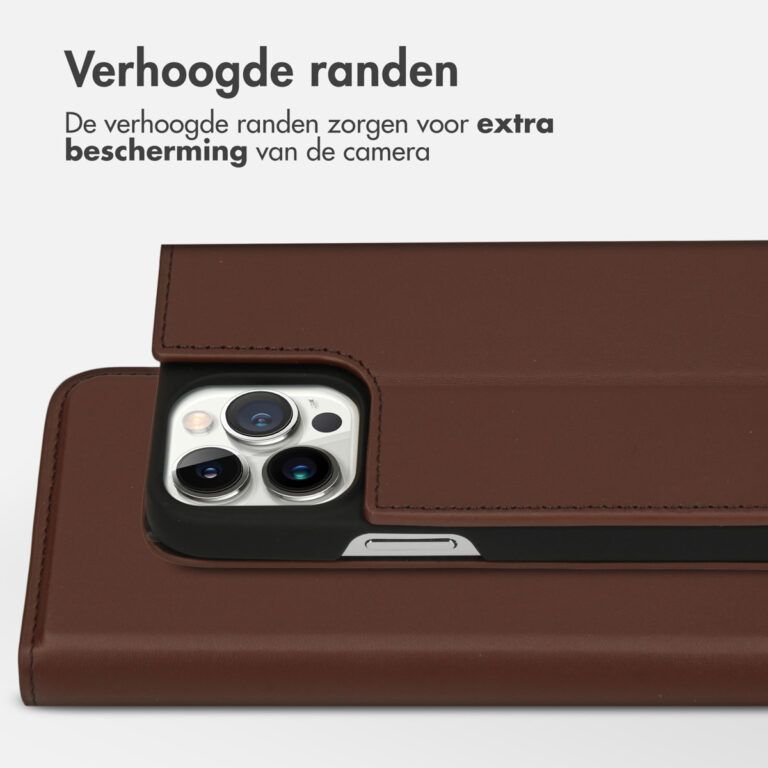 Accezz Premium Leather Slim Bookcase iPhone 13 Pro Max - Bruin - Afbeelding 8