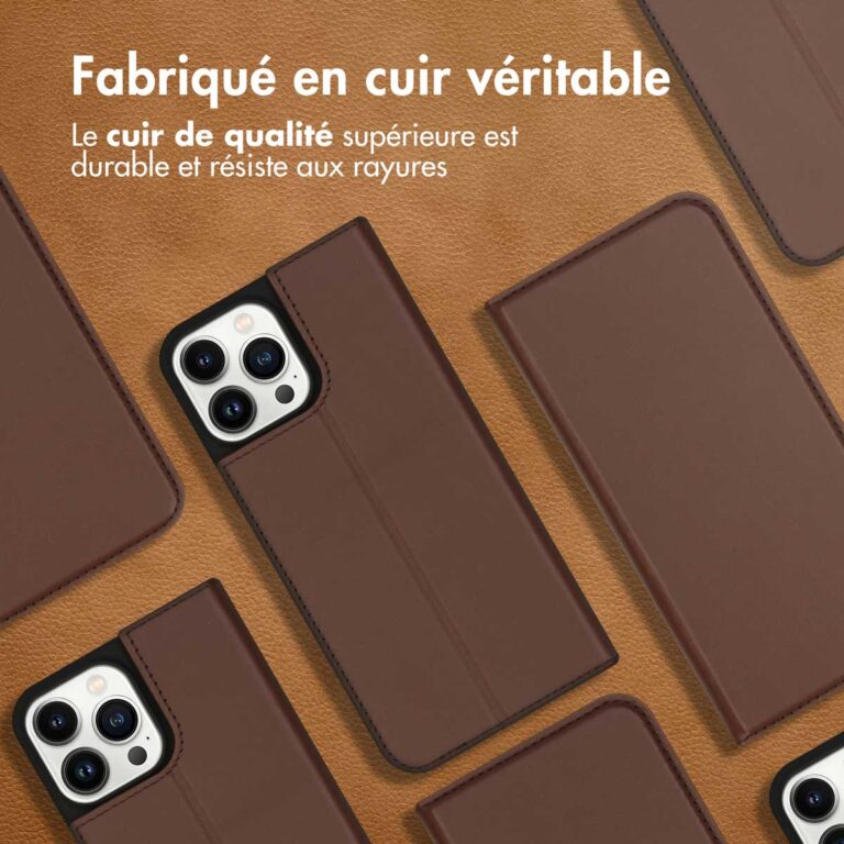 Accezz Premium Leather Slim Bookcase iPhone 13 Pro Max - Bruin - Afbeelding 9