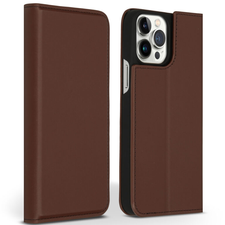 Accezz Premium Leather Slim Bookcase iPhone 13 Pro Max - Bruin - Afbeelding 5