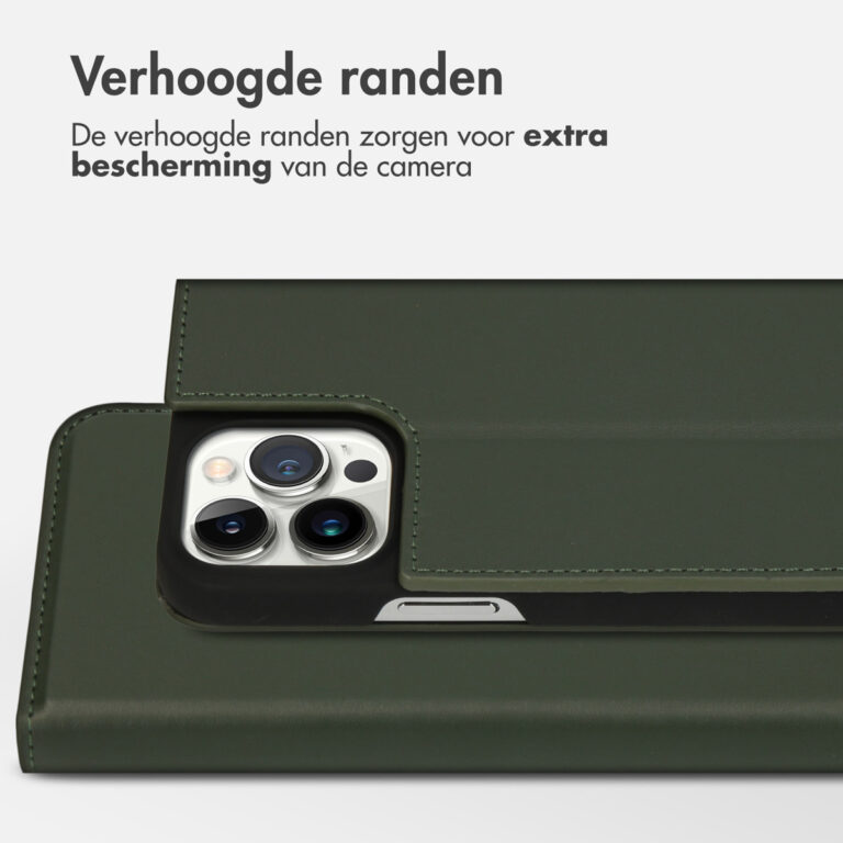 Accezz Premium Leather Slim Bookcase iPhone 13 Pro Max - Groen - Afbeelding 8