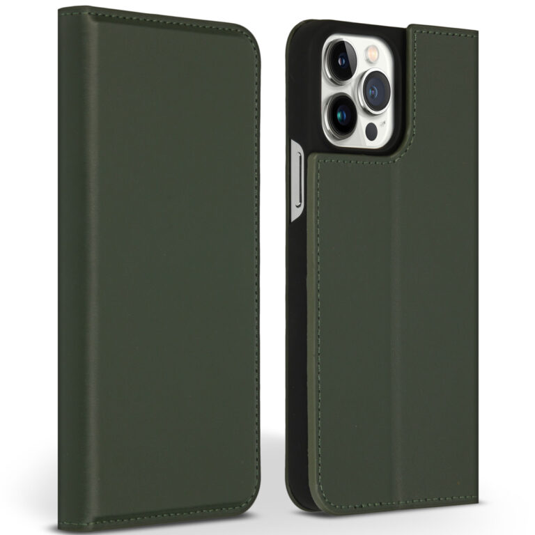 Accezz Premium Leather Slim Bookcase iPhone 13 Pro Max - Groen - Afbeelding 5