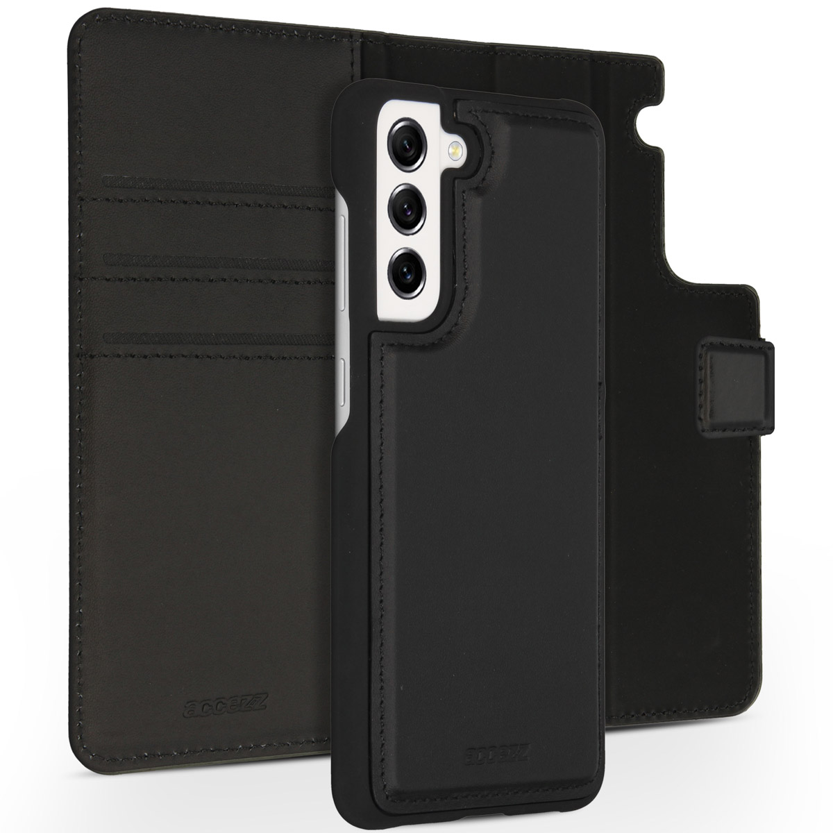 Accezz Premium Leather 2 in 1 Wallet Bookcase Samsung Galaxy S21 FE – Zwart