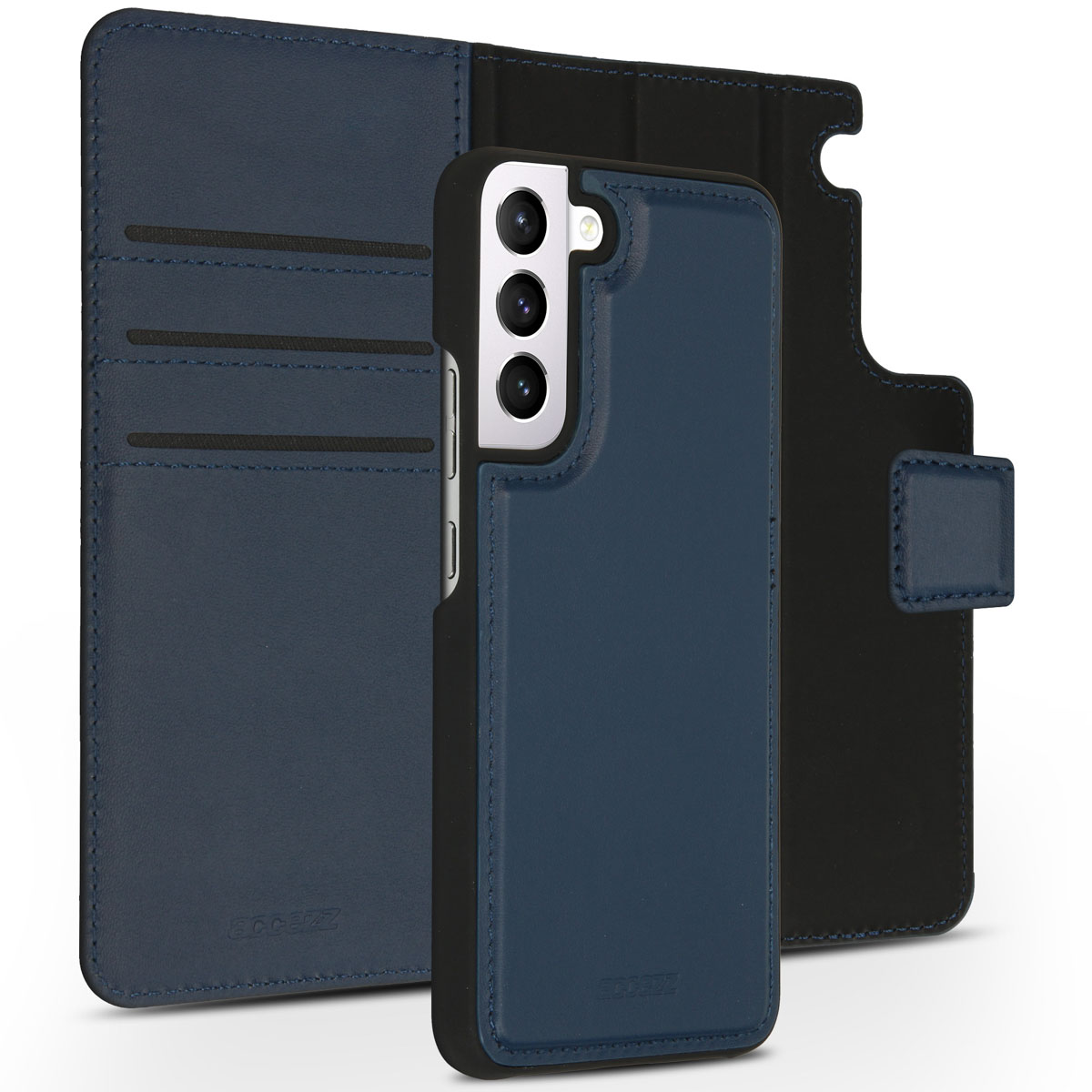 Accezz Premium Leather 2 in 1 Wallet Bookcase Samsung Galaxy S22 – Donkerblauw