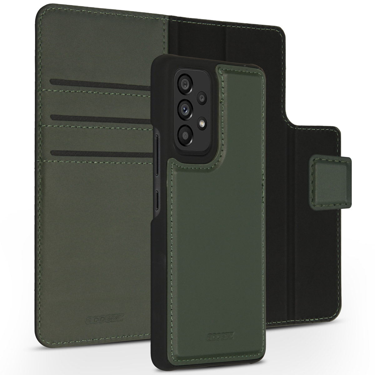 Accezz Premium Leather 2 in 1 Wallet Bookcase Samsung Galaxy A53 – Groen