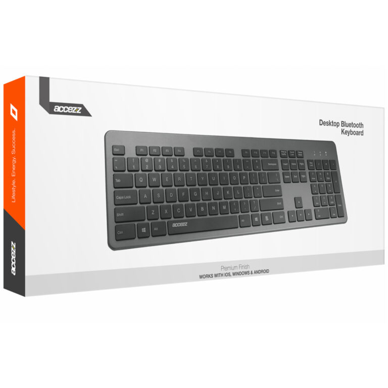 Accezz Premium Desktop QWERTY Bluetooth Keyboard - Grijs - Afbeelding 2