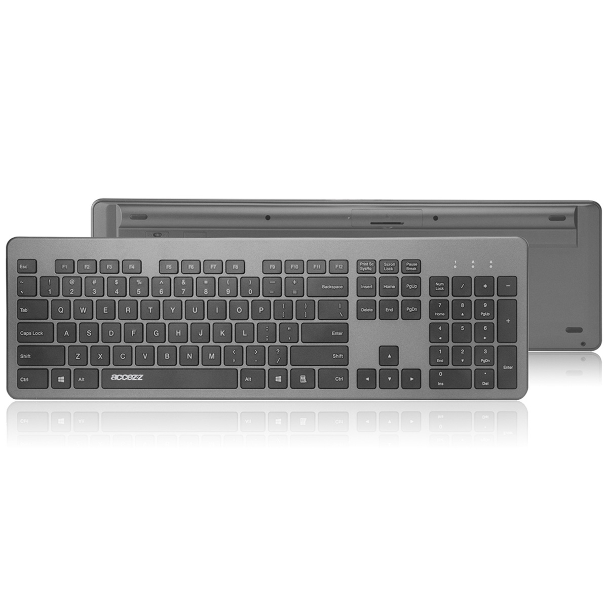 Accezz Premium Desktop QWERTY Bluetooth Keyboard – Grijs