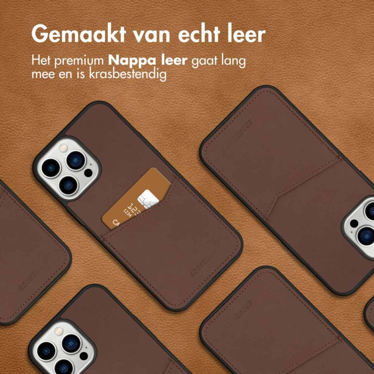Accezz Premium Leather Card Slot Backcover iPhone 13 Pro Max - Bruin - Afbeelding 8