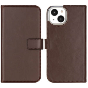 Selencia Echt Leren Bookcase iPhone 14 - Bruin