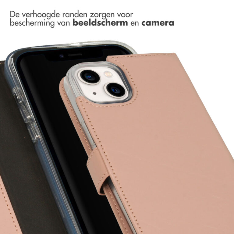 Selencia Echt Leren Bookcase iPhone 14 Plus - Dusty Pink - Afbeelding 2