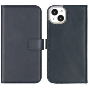 Selencia Echt Leren Bookcase iPhone 14 Plus - Blauw