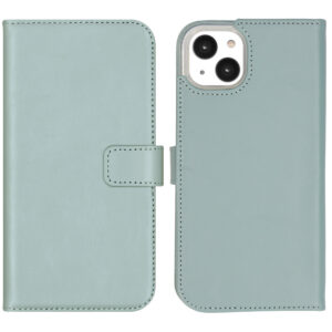 Selencia Echt Leren Bookcase iPhone 14 Plus - Air Blue