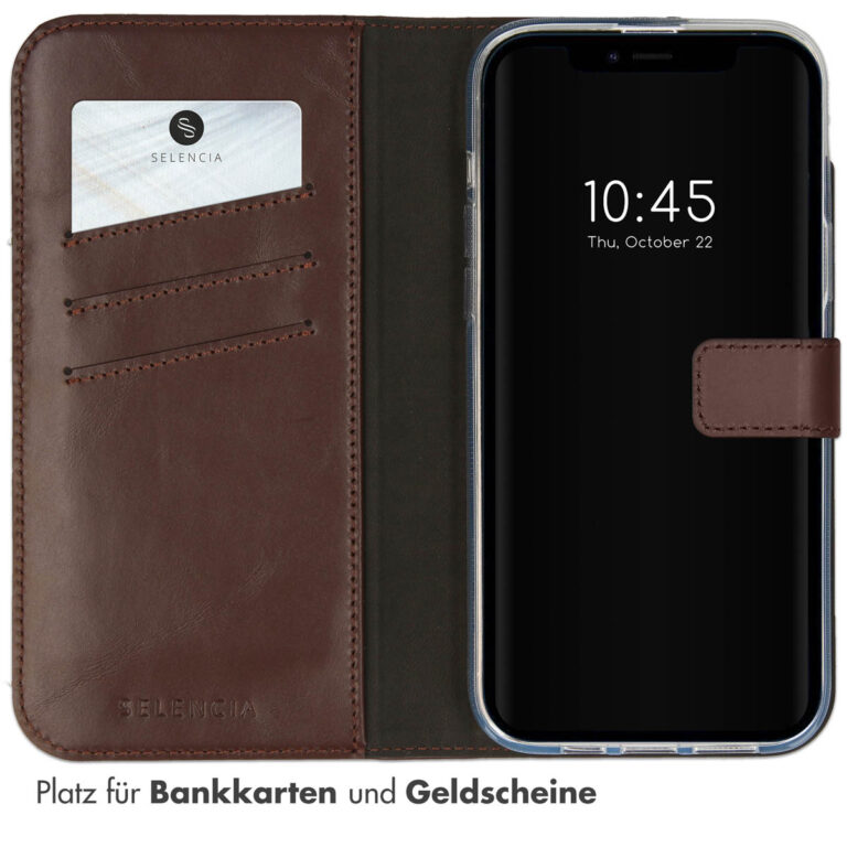 Selencia Echt Leren Bookcase iPhone 14 Plus - Bruin - Afbeelding 9