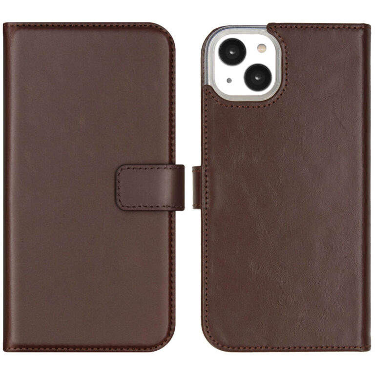Selencia Echt Leren Bookcase iPhone 14 Plus - Bruin