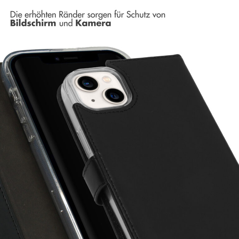 Selencia Echt Leren Bookcase iPhone 14 Plus - Zwart - Afbeelding 8