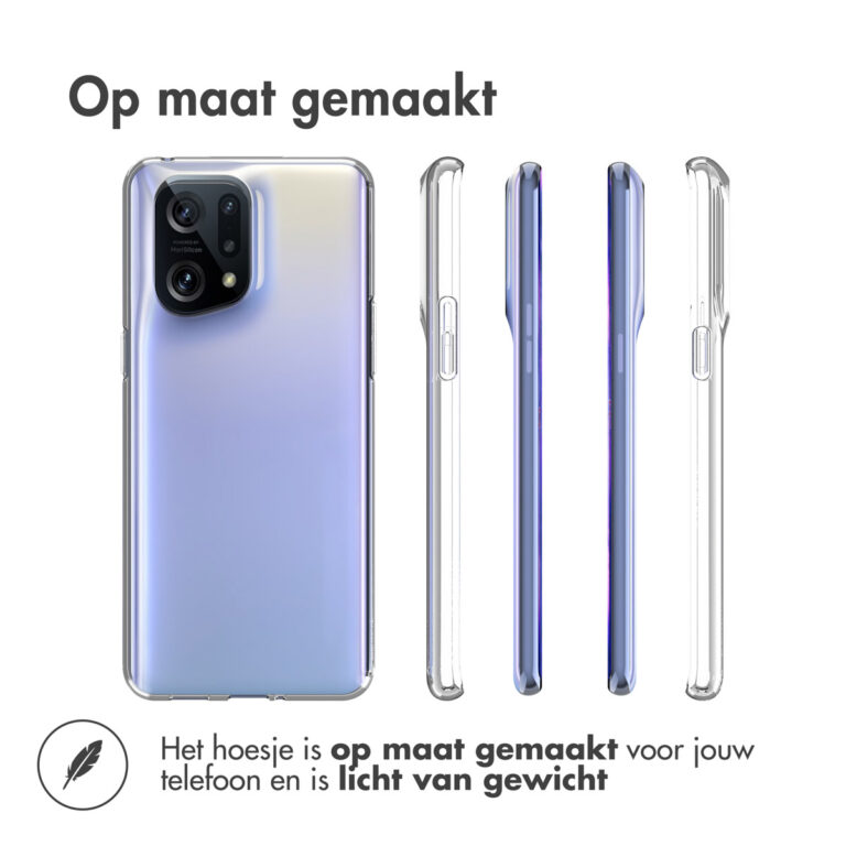 Accezz Clear Backcover Oppo Find X5 Pro 5G - Transparant - Afbeelding 3