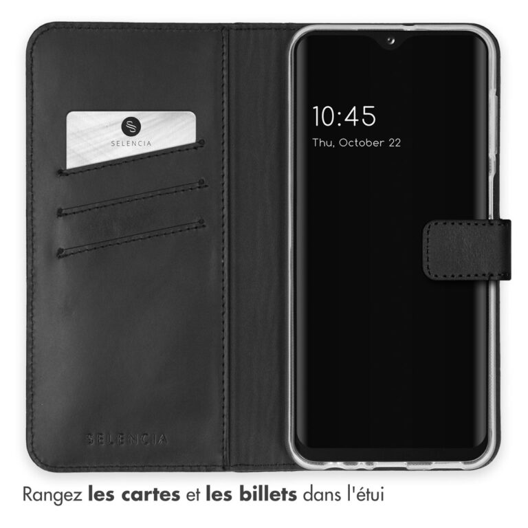 Selencia Echt Leren Bookcase Samsung Galaxy A23 (5G) - Zwart - Afbeelding 6