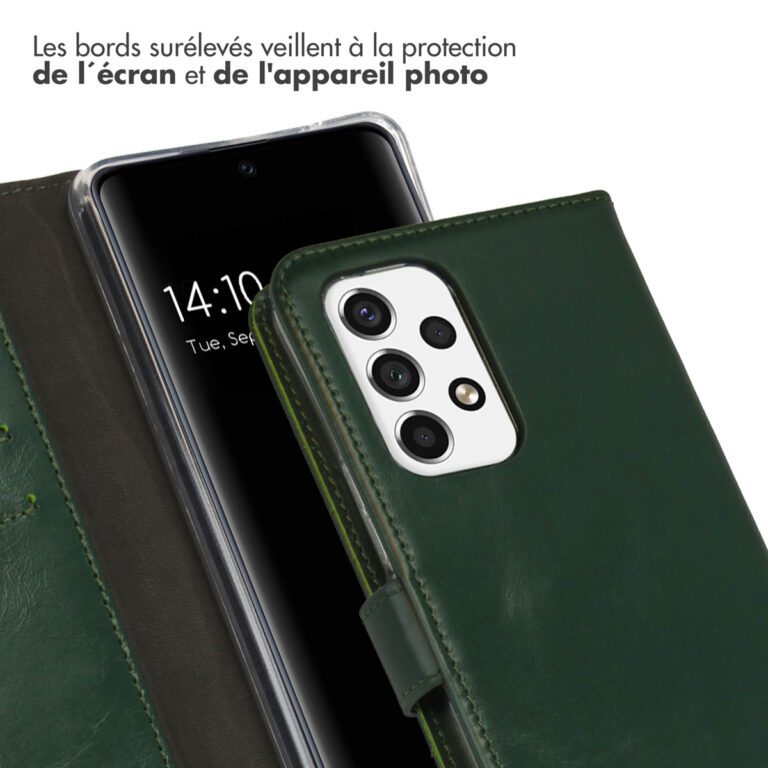 Selencia Echt Leren Bookcase Samsung Galaxy A53 - Groen - Afbeelding 5