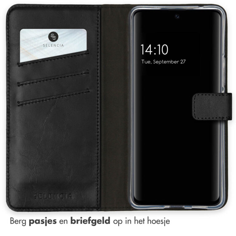 Selencia Echt Leren Bookcase Samsung Galaxy A53 - Zwart - Afbeelding 3