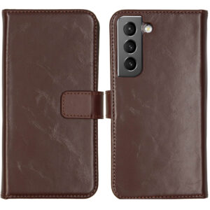 Selencia Echt Leren Bookcase Samsung Galaxy S22 - Bruin