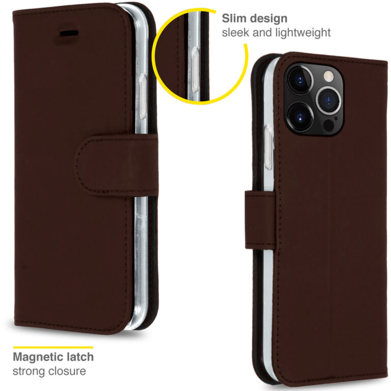 Accezz Wallet Softcase Bookcase iPhone 13 Pro - Donkerbruin - Afbeelding 3