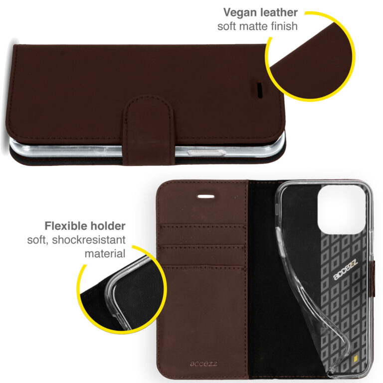 Accezz Wallet Softcase Bookcase iPhone 13 Pro - Donkerbruin - Afbeelding 2