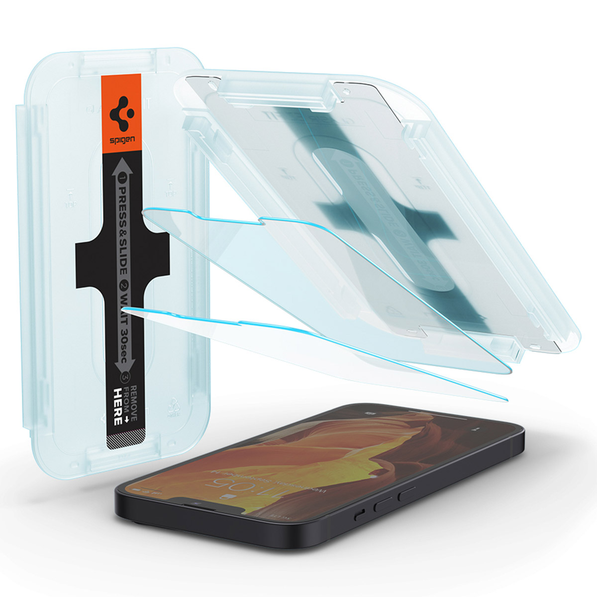Spigen GLAStR EZ Fit Screenprotector 2 Pack + Applicator Apple iPhone 13 / 13 Pro / 14 / 16e