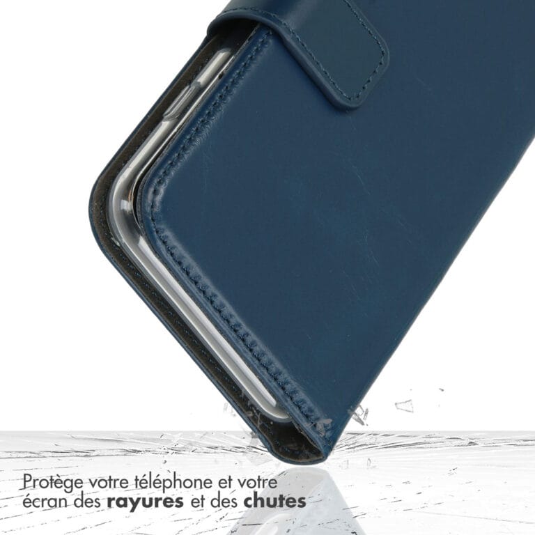 Selencia Echt Leren Bookcase Samsung Galaxy S22 - Blauw - Afbeelding 9