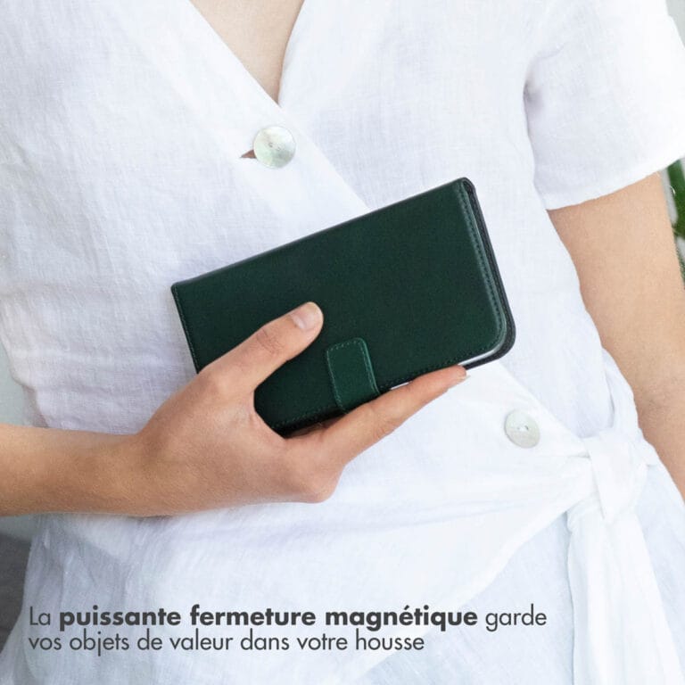 Selencia Echt Leren Bookcase iPhone 13 Pro Max - Groen - Afbeelding 9